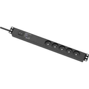 RACK-PROTECTOR-VF5-1U - 19" napájecí panel, 1U, 5 x 230 V, přepěťová ochrana - 1