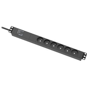 RACK-PROTECTOR-F6-1U-5 - 19" napájecí panel, 1U, 6 x 230 V, přepěťová ochrana - 1